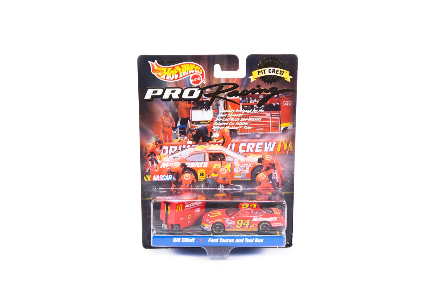 Team Hot Wheels Pro Racing – Nascar Pit Crew 1998 – Bill Elliott Ford Taurus And Tool Box 1 Team Hot Wheels Pro Racing – Nascar Pit Crew 1998 – Bill Elliott Ford Taurus And Tool Box