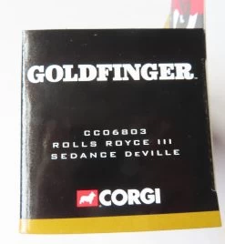Corgi James Bond 007 The Directors Cut – Goldfinger – Rolls Royce III Sedance DeVille – CC06803 (Colour Logo Variant) -Trendy Toy Store IMG 9450