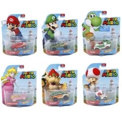 Hot Wheels – Super Mario Set Of 6 (Mario, Luigi, Yoshi, Princess Peach, Bowser & Toad) – DMH73